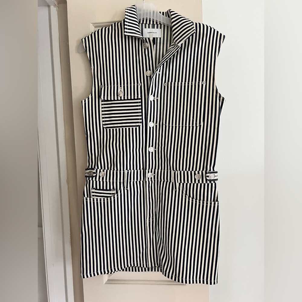 CURRENT ELLIOT mini dress. Navy/white Striped Sleeveless size small/1
